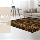Ultra Soft Area Rug, Non Slip, Stain Resistant, Washable Area Rugs for Living Room, Bedroom, Luxurious Exotic Patterned Touch(Black)