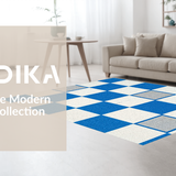 Ultra Soft Area Rug, Non Slip, Stain Resistant, Washable Area Rugs for Living Room, Bedroom, Dynamic Pastel Hopscotch Design(Blue)