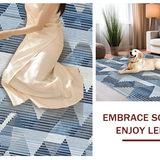 Ultra Soft Area Rug, Non Slip, Stain Resistant, Washable Area Rugs for Living Room, Bedroom, Contemporary Blue Grey Geometric Design(Blue)