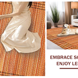 Ultra Soft Area Rug, Non Slip, Stain Resistant, Washable Area Rugs for Living Room, Bedroom, Vibrant Autumn Tiled Motif(Orange)
