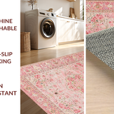 Ultra Soft Area Rug, Non Slip, Stain Resistant, Washable Area Rugs for Living Room, Bedroom, Charming Bowknot Accent Rug, Pink Bows Patterned Carpet, Cute Bows Decor(Pink)