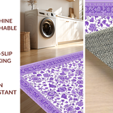 Ultra Soft Area Rug, Non Slip, Stain Resistant, Washable Area Rugs for Living Room, Bedroom, Artistic Soft Touch Abstract Design(Purple)