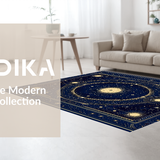 Ultra Soft Area Rug, Non Slip, Stain Resistant, Washable Area Rugs for Living Room, Bedroom, Artistic Cosmic Ethnic Composition(Blue)
