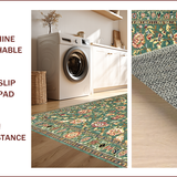 Ultra Soft Area Rug, Non Slip, Stain Resistant, Washable Area Rugs for Living Room, Bedroom, Lively Earth Tones with Intricate Patterns(Green)