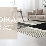 Ultra Soft Area Rug, Non Slip, Stain Resistant, Washable Area Rugs for Living Room, Bedroom, Black White Striped Runner, Modern Decor(Black)