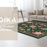 Ultra Soft Area Rug, Non Slip, Stain Resistant, Washable Area Rugs for Living Room, Bedroom, Chic Soft Low Pile Design(Green)