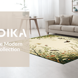 Ultra Soft Area Rug, Non Slip, Stain Resistant, Washable Area Rugs for Living Room, Bedroom, Chic Abstract Insect Imagery(Beige)