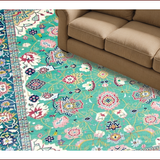 Ultra Soft Area Rug, Non Slip, Stain Resistant, Washable Area Rugs for Living Room, Bedroom, Vintage Floral Pastel Elegance(Blue)