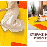 Ultra Soft Area Rug, Non Slip, Stain Resistant, Washable Area Rugs for Living Room, Bedroom, Playful Retro Dynamic Shapes(Yellow)