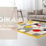 Ultra Soft Area Rug, Non Slip, Stain Resistant, Washable Area Rugs for Living Room, Bedroom, Whimsical Multi-Colored Polka Dot Delight(Yellow)