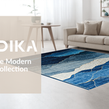 Ultra Soft Area Rug, Non Slip, Stain Resistant, Washable Area Rugs for Living Room, Bedroom, Art Deco Inspired Abstract Marble(Blue)