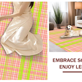 Ultra Soft Area Rug, Non Slip, Stain Resistant, Washable Area Rugs for Living Room, Bedroom, Chic Earthy Toned Geometric Style(Pink)