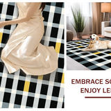 Ultra Soft Area Rug, Non Slip, Stain Resistant, Washable Area Rugs for Living Room, Bedroom, Stylish Black and White Trellis(Black)