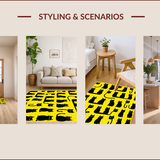 Ultra Soft Area Rug, Non Slip, Stain Resistant, Washable Area Rugs for Living Room, Bedroom, Stylish Modern Whimsical Animal Art(Yellow)