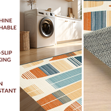Ultra Soft Area Rug, Non Slip, Stain Resistant, Washable Area Rugs for Living Room, Bedroom, Whimsical Nautical Surfboard Design(Orange)