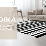 Ultra Soft Area Rug, Non Slip, Stain Resistant, Washable Area Rugs for Living Room, Bedroom, Vibrant Elegant Ogee Pattern(Black)
