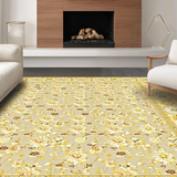 Ultra Soft Area Rug, Non Slip, Stain Resistant, Washable Area Rugs for Living Room, Bedroom, Bright Cheerful Flower Aesthetic(Beige)