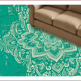 Ultra Soft Area Rug, Non Slip, Stain Resistant, Washable Area Rugs for Living Room, Bedroom, Distressed Medallion Green Living Room Non-Shedding Rug(Green)