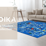 Lively Traffic and Building Illustration(Blue)