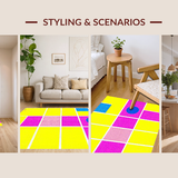 Ultra Soft Area Rug, Non Slip, Stain Resistant, Washable Area Rugs for Living Room, Bedroom, Artful Kid-Friendly Decorative Experience(Yellow)