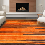 Ultra Soft Area Rug, Non Slip, Stain Resistant, Washable Area Rugs for Living Room, Bedroom, Energetic Flame Orange Aesthetic(Orange)