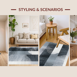 Ultra Soft Area Rug, Non Slip, Stain Resistant, Washable Area Rugs for Living Room, Bedroom, Ultra-Thin Stain Resistant Rug With Contemporary Fade Design For Hallway(Gray)