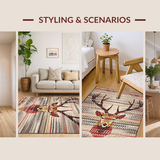 Ultra Soft Area Rug, Non Slip, Stain Resistant, Washable Area Rugs for Living Room, Bedroom, Transitional Natural Element Design(Brown)