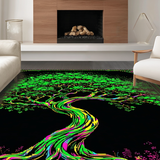 Ultra Soft Area Rug, Non Slip, Stain Resistant, Washable Area Rugs for Living Room, Bedroom, Psychedelic Nature-Inspired Fusion(Green)