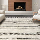 Ultra Soft Area Rug, Non Slip, Stain Resistant, Washable Area Rugs for Living Room, Bedroom, Stylish Neutral Abstract Elements(White)