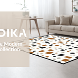 Ultra Soft Area Rug, Non Slip, Stain Resistant, Washable Area Rugs for Living Room, Bedroom, Cozy Earthy Toned Print(White)