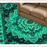 Ultra Soft Area Rug, Non Slip, Stain Resistant, Washable Area Rugs for Living Room, Bedroom, Non-Shedding Medallion Living Room Area Carpet(Blue)