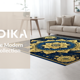 Vibrant Earth Tones Floral Motif(Blue)
