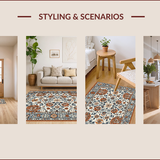 Ultra Soft Area Rug, Non Slip, Stain Resistant, Washable Area Rugs for Living Room, Bedroom, Soft Non-Slip Bedroom Rug with Intricate Pattern(White)