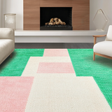 Ultra Soft Area Rug, Non Slip, Stain Resistant, Washable Area Rugs for Living Room, Bedroom, Modern Brightly Colored Wonderland(Green)