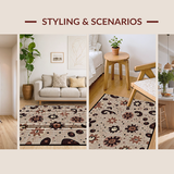 Ultra Soft Area Rug, Non Slip, Stain Resistant, Washable Area Rugs for Living Room, Bedroom, Gothic Playful Design Elements(Brown)