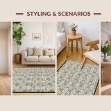 Ultra Soft Area Rug, Non Slip, Stain Resistant, Washable Area Rugs for Living Room, Bedroom, Vibrant Boho Inspired Wildlife Design(Gray)