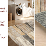 Ultra Soft Area Rug, Non Slip, Stain Resistant, Washable Area Rugs for Living Room, Bedroom, Rustic Earth Tones Texture(Brown)