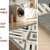 Ultra Soft Area Rug, Non Slip, Stain Resistant, Washable Area Rugs for Living Room, Bedroom, Elegant Symmetrical Trellis Aesthetic(Beige)
