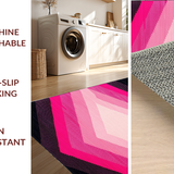 Ultra Soft Area Rug, Non Slip, Stain Resistant, Washable Area Rugs for Living Room, Bedroom, Stylish Colorful Abstract Artistic Piece(Pink)