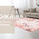 Ultra Soft Area Rug, Non Slip, Stain Resistant, Washable Area Rugs for Living Room, Bedroom, Contemporary Circular Plush Dreamscape(Pink)