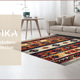 Ultra Soft Area Rug, Non Slip, Stain Resistant, Washable Area Rugs for Living Room, Bedroom, Boho Geometric Bedroom Low Pile Distressed Rug(Red)