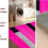 Ultra Soft Area Rug, Non Slip, Stain Resistant, Washable Area Rugs for Living Room, Bedroom, Eye-Catching Urban Geometric Vibe(Pink)