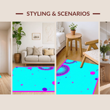 Lively Textured Circle Cushions(Blue)