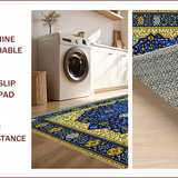 Ultra Soft Area Rug, Non Slip, Stain Resistant, Washable Area Rugs for Living Room, Bedroom, Velvet Islamic Prayer Mat(Blue)
