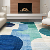Ultra Soft Area Rug, Non Slip, Stain Resistant, Washable Area Rugs for Living Room, Bedroom, Trendy Soft Sculptural Design(Blue)