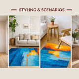 Ultra Soft Area Rug, Non Slip, Stain Resistant, Washable Area Rugs for Living Room, Bedroom, Stylish Abstract Cloud Formation(Blue)