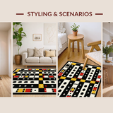 Ultra Soft Area Rug, Non Slip, Stain Resistant, Washable Area Rugs for Living Room, Bedroom, Artistic Playful Dice Arrangement(Black)