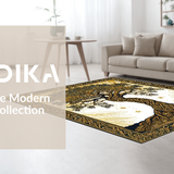Ultra Soft Area Rug, Non Slip, Stain Resistant, Washable Area Rugs for Living Room, Bedroom, Cozy Abstract Nature Expressions(Gold)