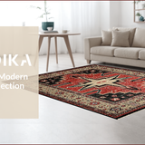 Ultra Soft Area Rug, Non Slip, Stain Resistant, Washable Area Rugs for Living Room, Bedroom, Charming Texas Heritage Pattern(Red)
