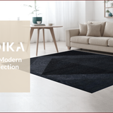 Ultra Soft Area Rug, Non Slip, Stain Resistant, Washable Area Rugs for Living Room, Bedroom, Chic Black Geometric Kids Playroom Car Rug(Black)